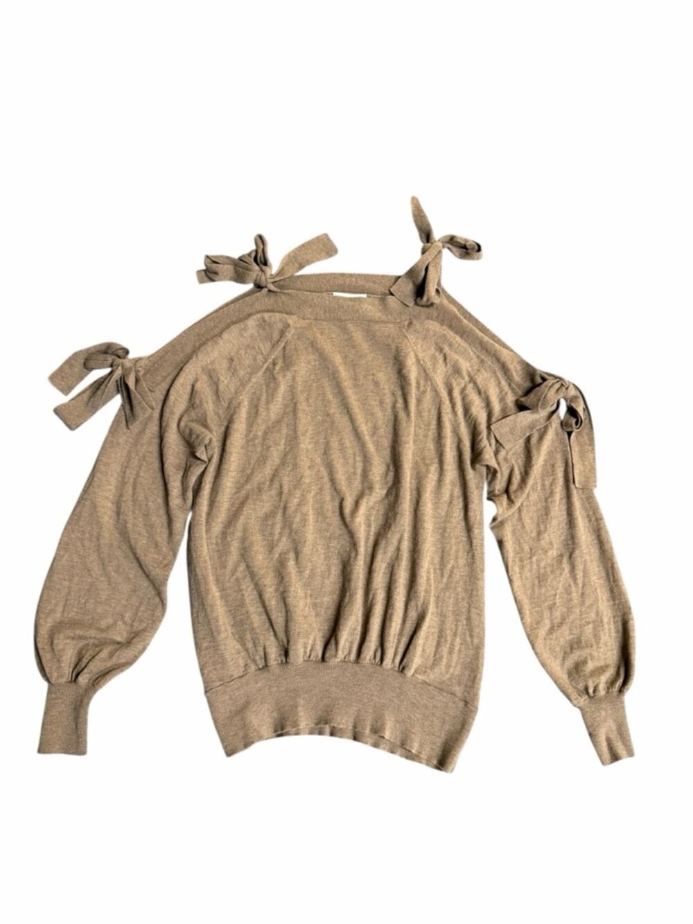 See by Chloe Cold Shoulder Bow Wool Sweater Size Small